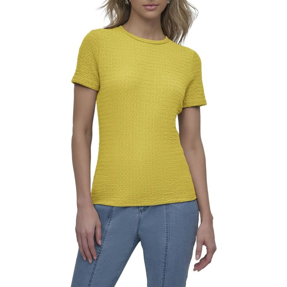 Dkny Womens Textured Knit Top, Brown